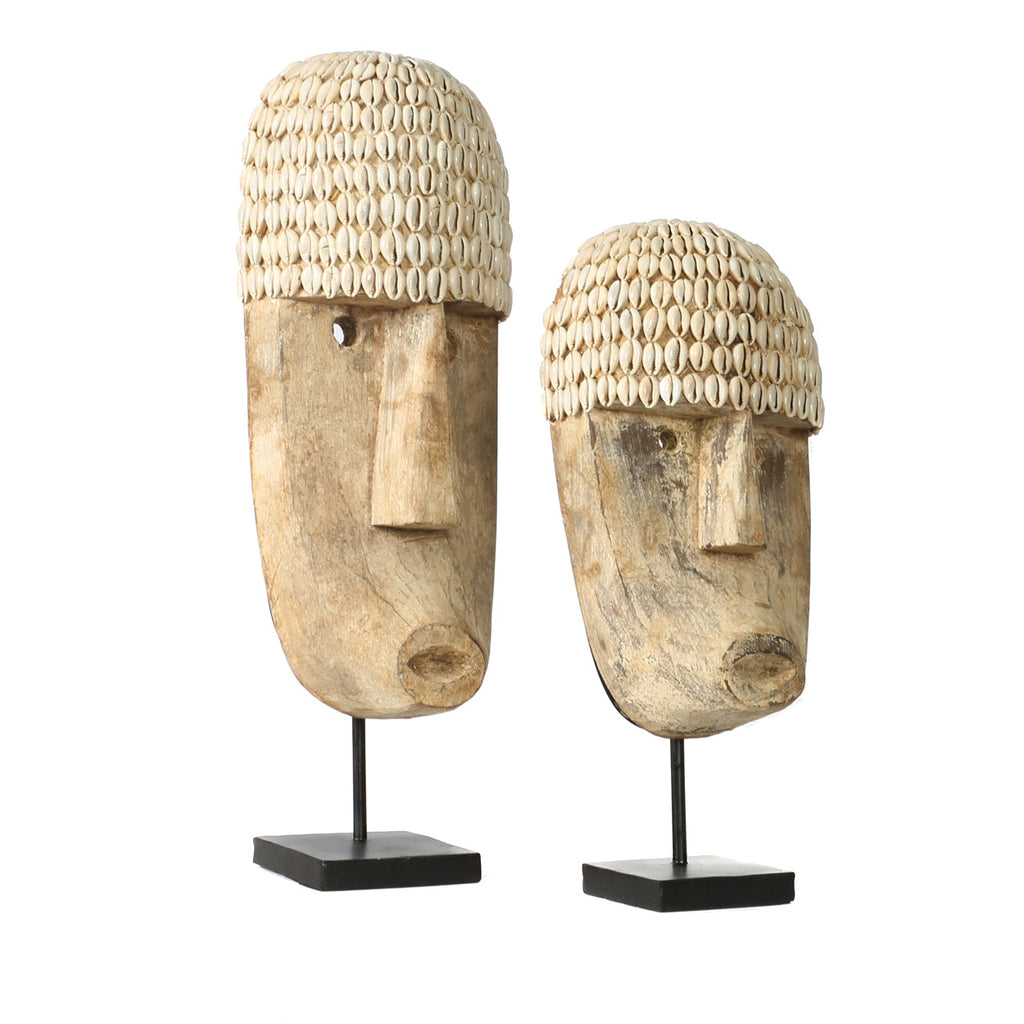 The Cowrie Mask on Stand - Medium