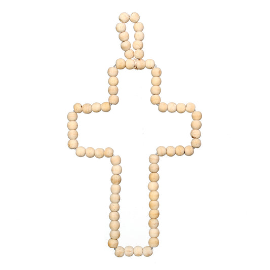 The Wooden Cross Hanging Decoration - Natural