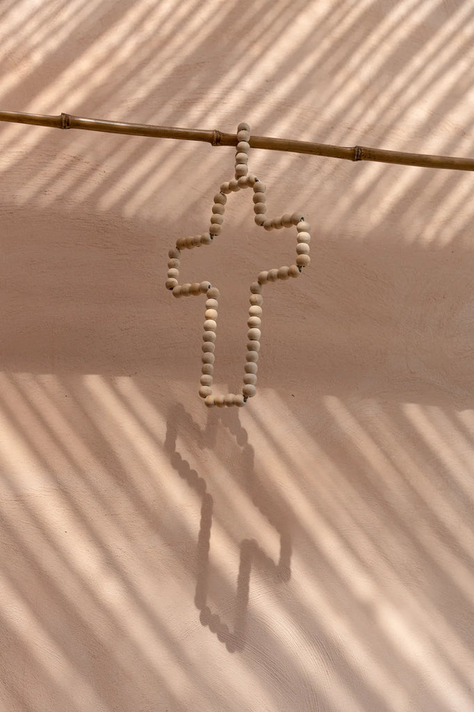 The Wooden Cross Hanging Decoration - Natural