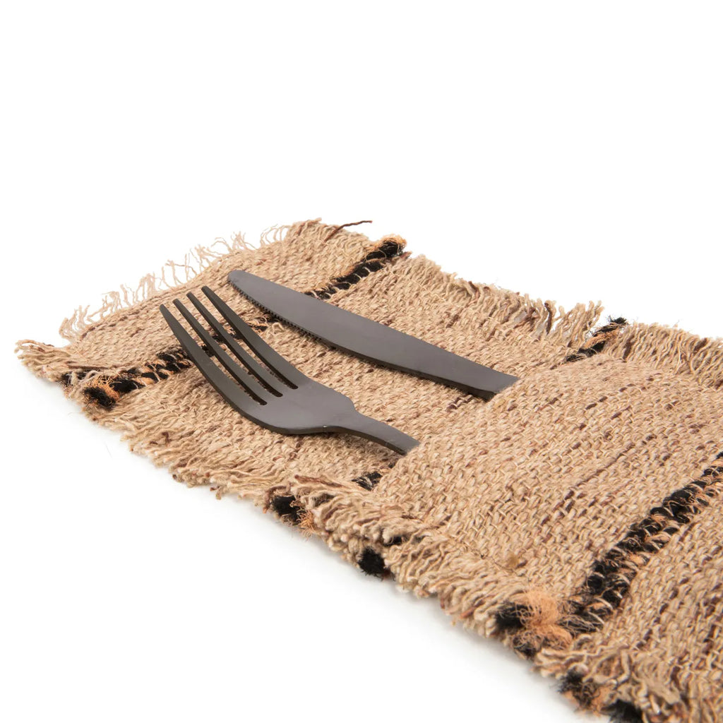 The Oh My Gee Cutlery Pouch - Beige Black - Set of 4