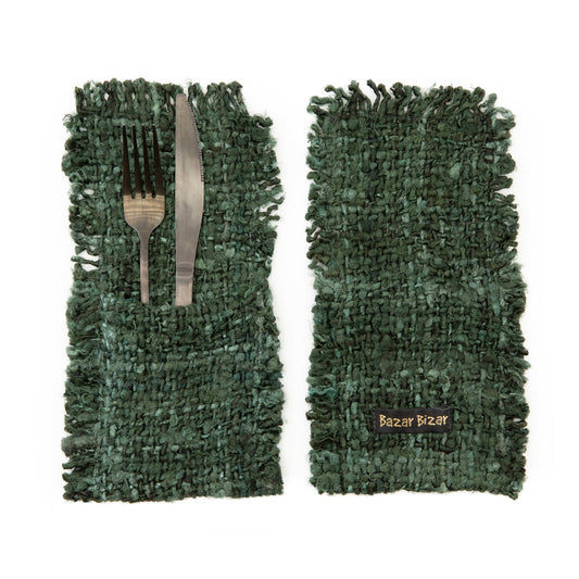 The Oh My Gee Cutlery Pouch - Dark Green - Set of 4