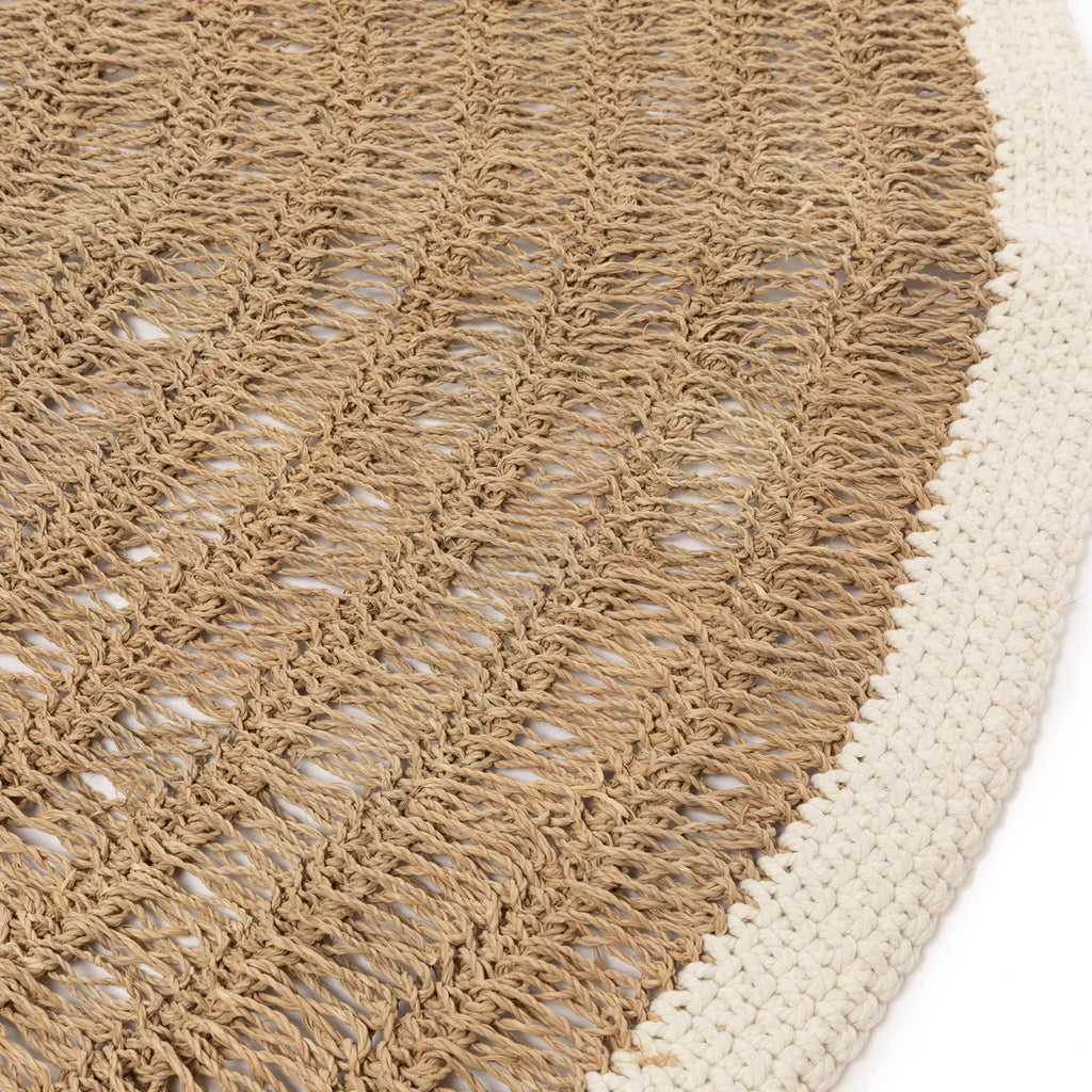 The Seagrass & Cotton Round Rug - Natural White - 150