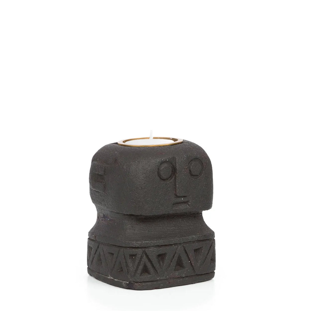 The Sumba Statue #26 Candle Holder - Black